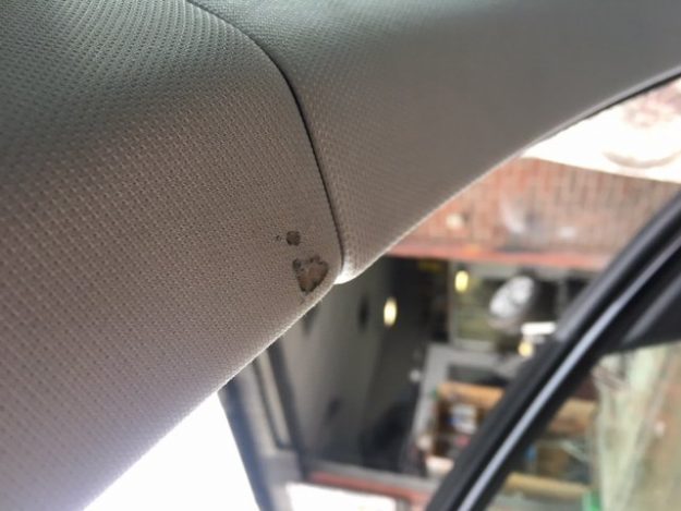 Fag burn to a car interior