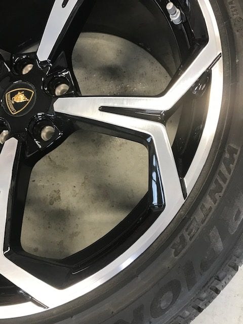 Repaired Lamborghini alloy