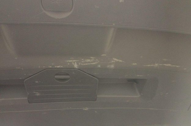 Damage to Volkswagon Touran Boot Panel